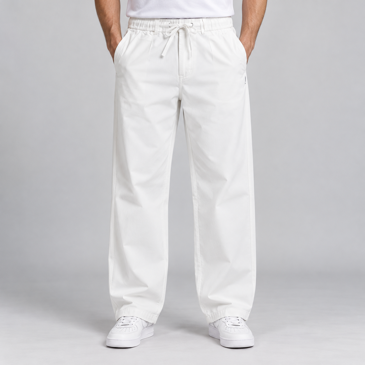 Lofa Men's White Wide Leg Utility Denim Jeans | Clean Street Style