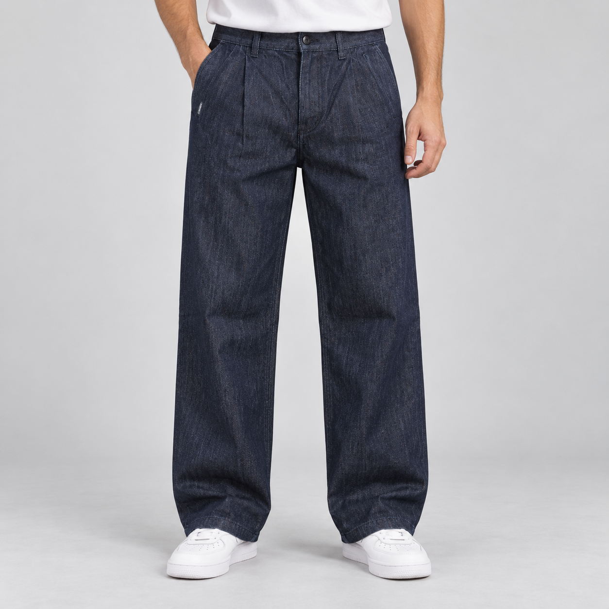 Lofa Men's Dark Indigo Wide Leg Utility Denim Jeans | Modern Streetwear