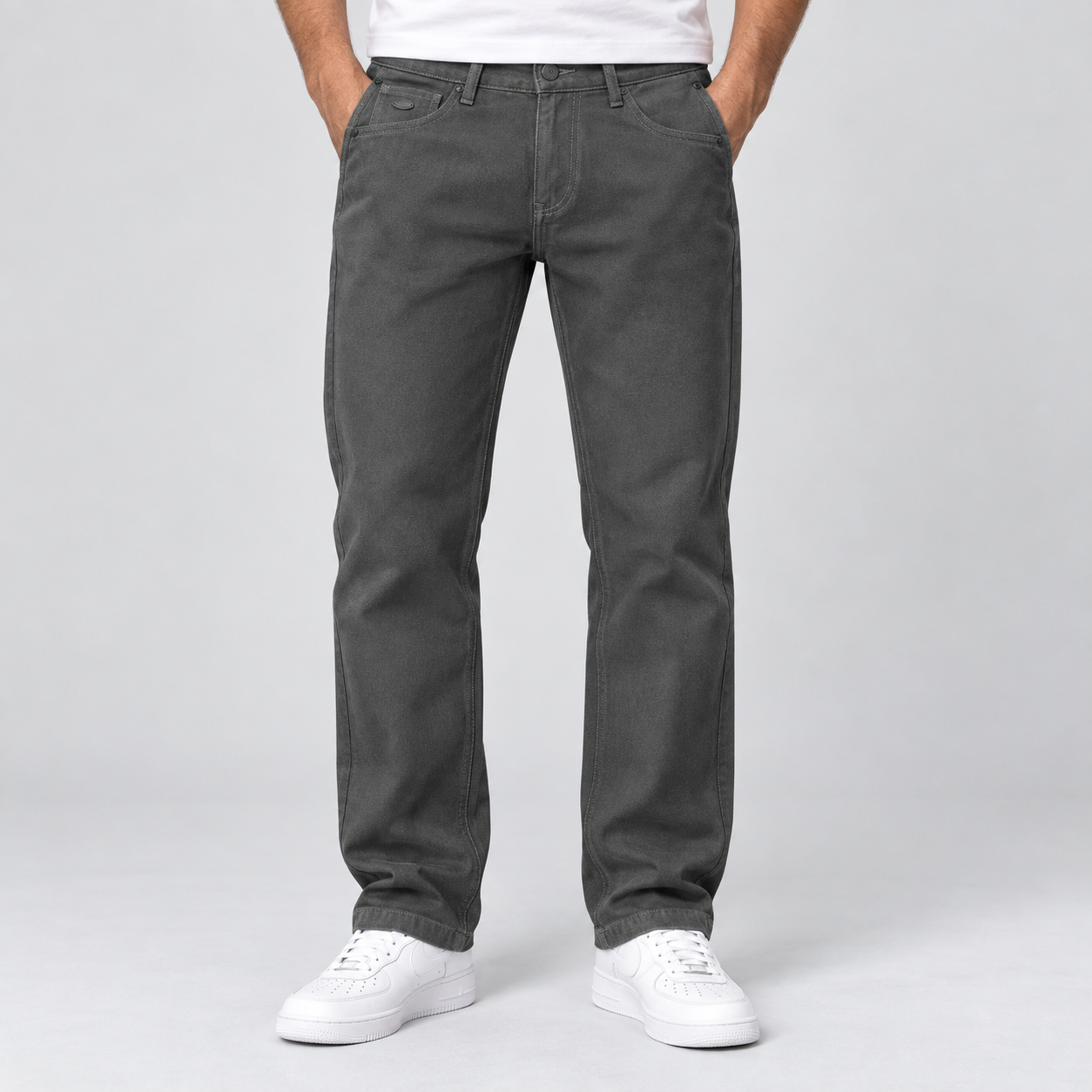 Nostrum Men's Charcoal Grey Baggy Fit Denim Jeans | Modern Everyday Wear
