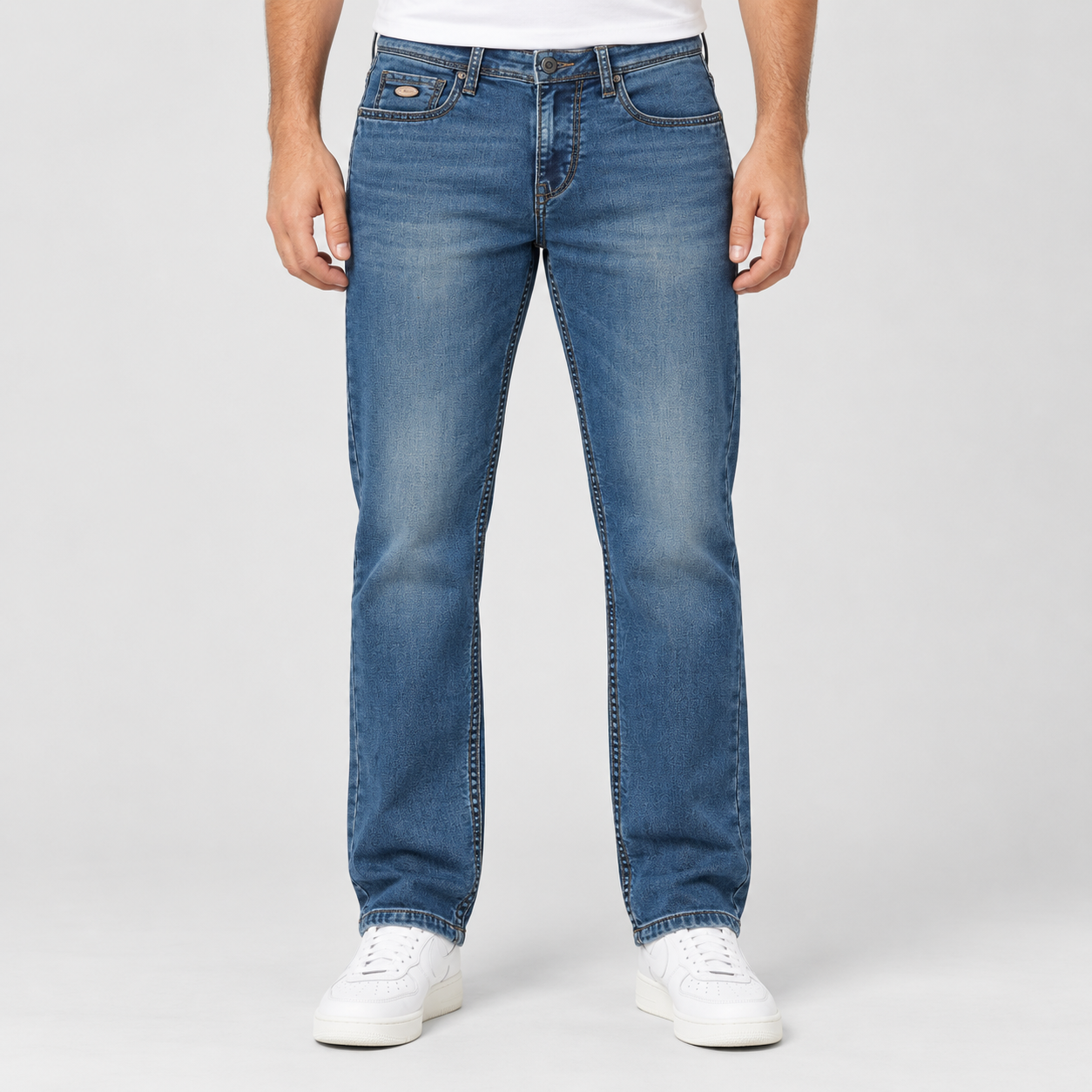 Nostrum Men's Classic Blue Classic Straight Fit Denim Jeans | Everyday Casual Wear