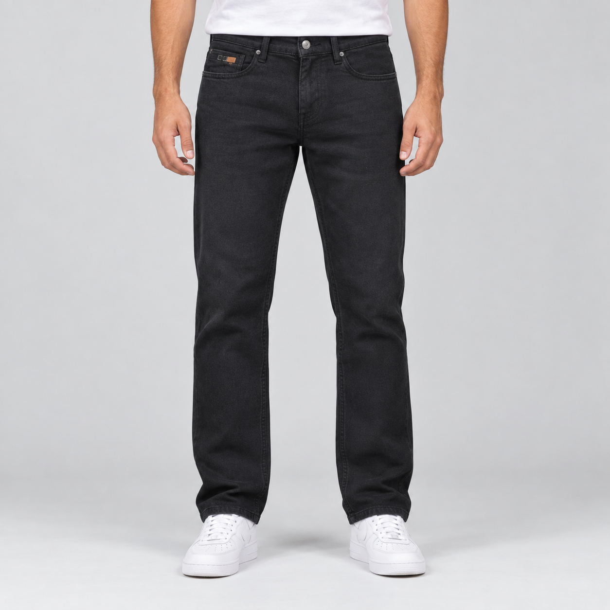 Nostrum Men's Black Relaxed Straight Fit Denim Jeans | Modern Everyday Wear