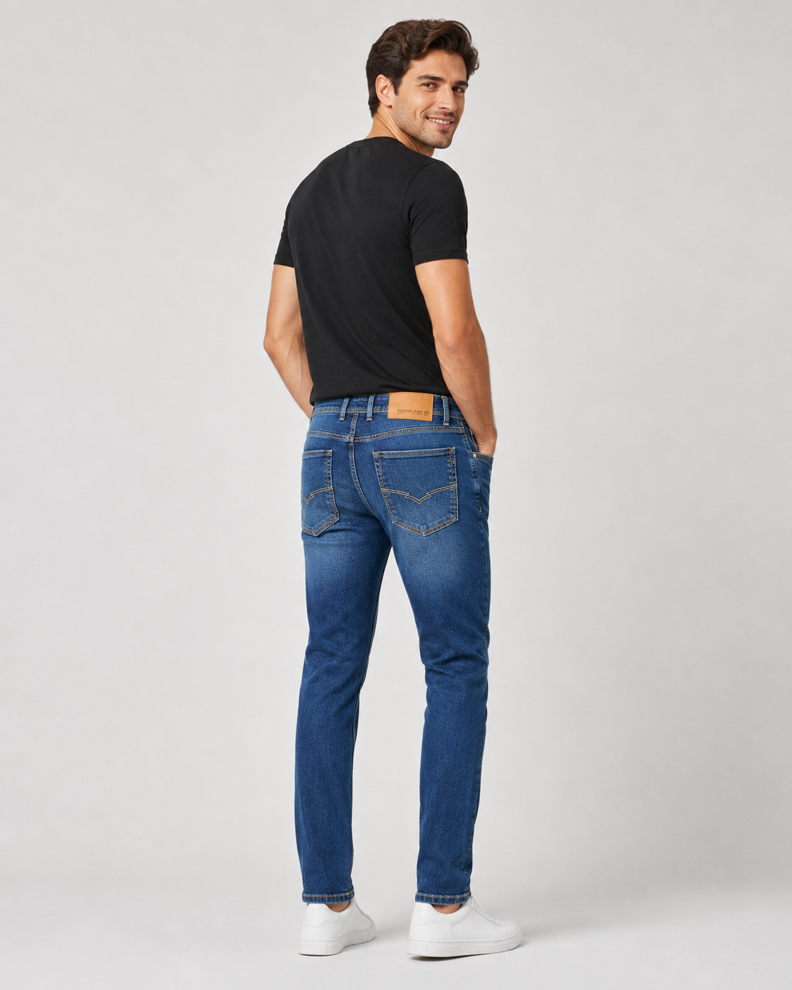 Beauty Art Men's Slim Fit Distressed Medium Blue Denim Jeans - Stylish Ripped Casual Jeans