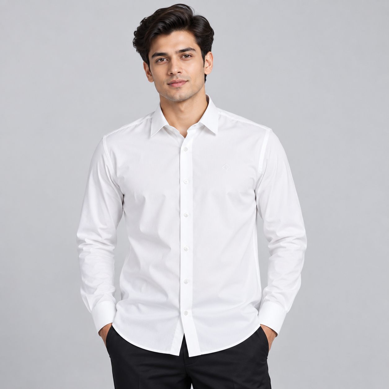 River Blue Men's White Minimal Casual Shirt | Smart Versatile Wear