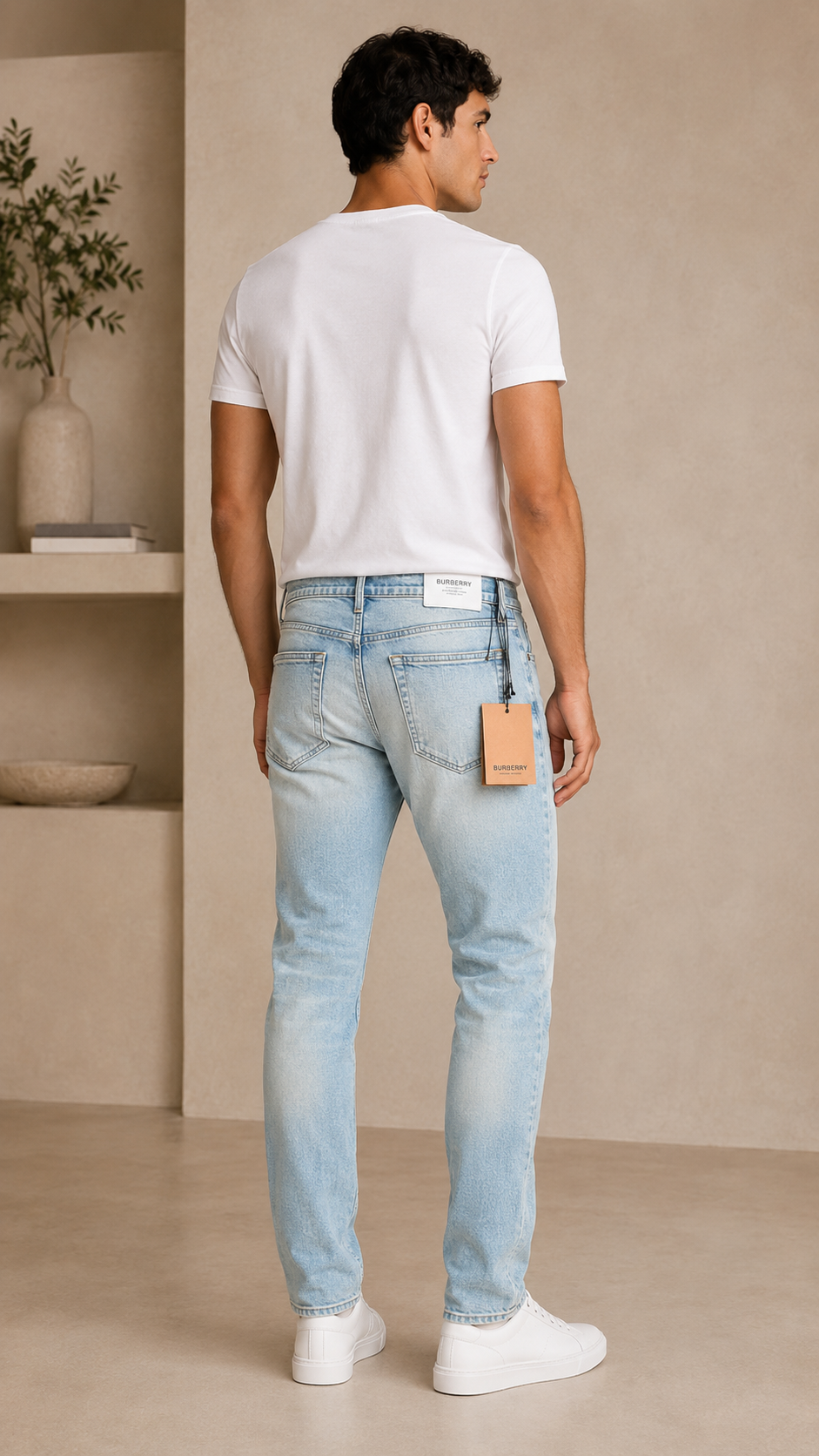 Beauty Art Men's Slim Fit Distressed Light Blue Denim Jeans - Faded Ripped Casual Jeans