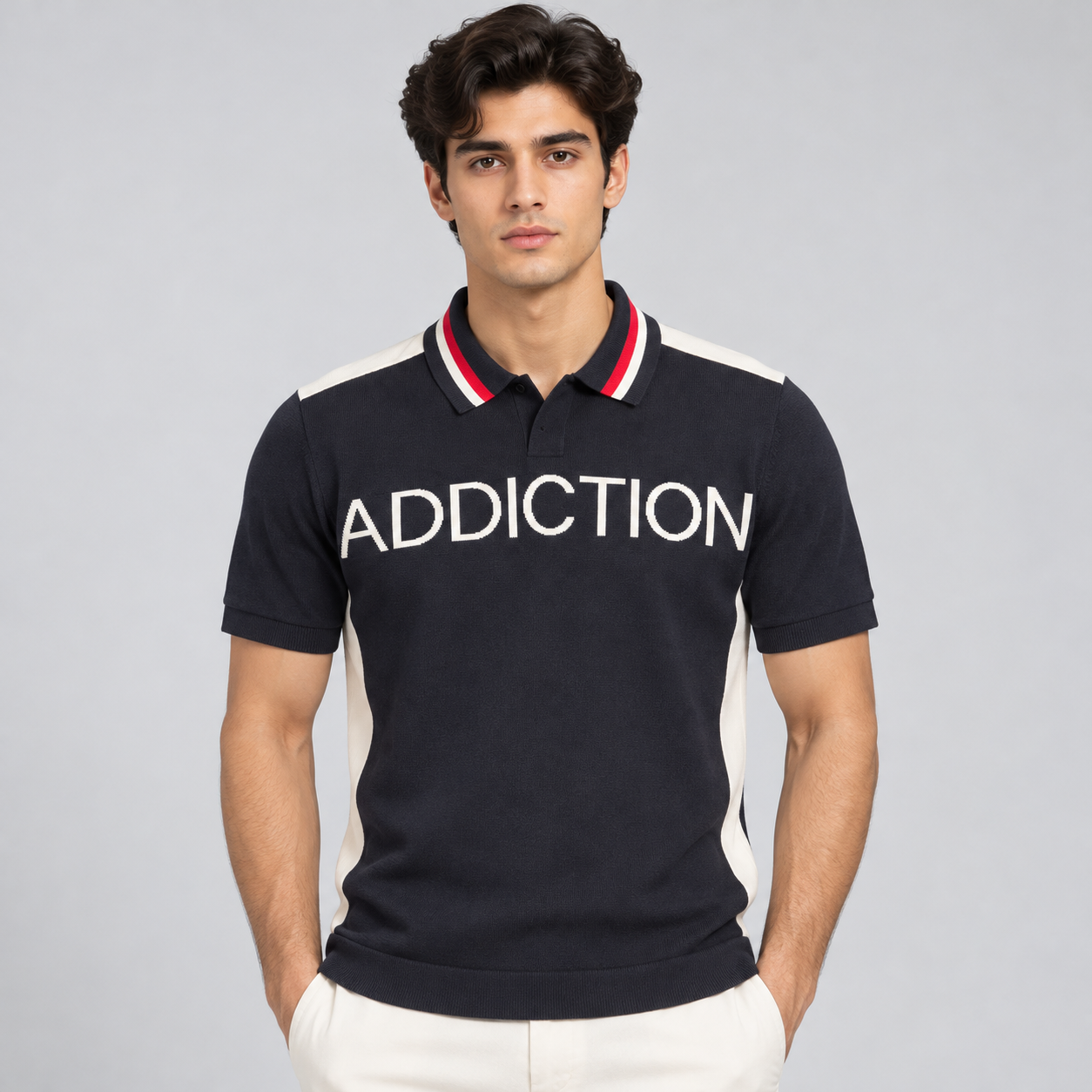 Hibrid Men's Black Typography Polo T-Shirt | Urban Casual Wear
