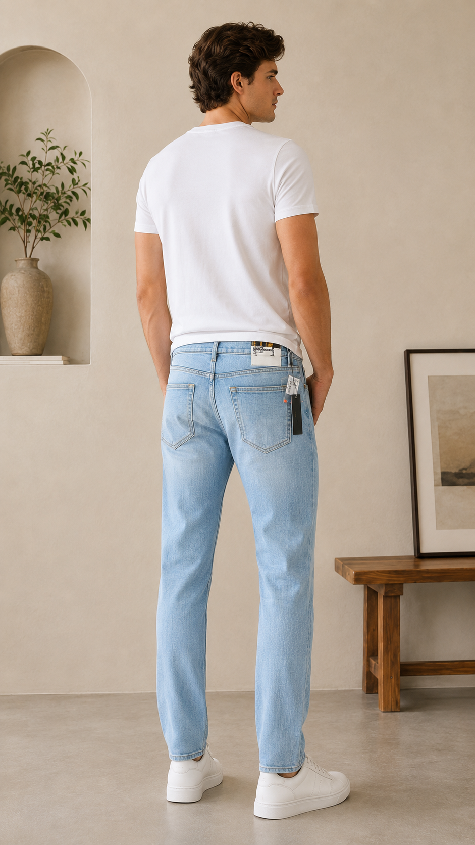 Beauty Art Men's Slim Fit Light Blue Denim Jeans - Stretchable Classic Casual Jeans