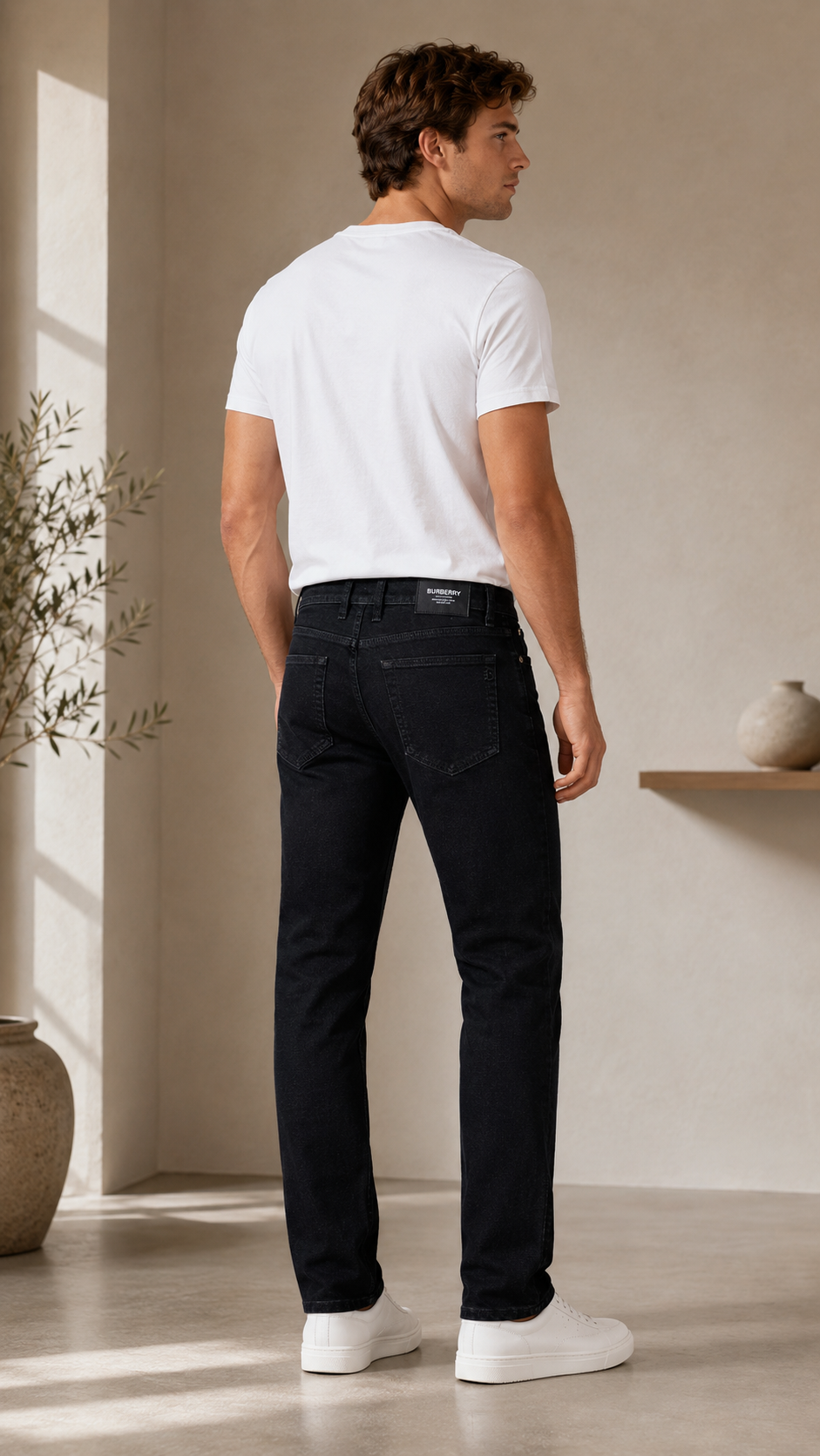 Beauty Art Men's Straight Fit Black Denim Jeans - Stretchable Classic Casual Jeans