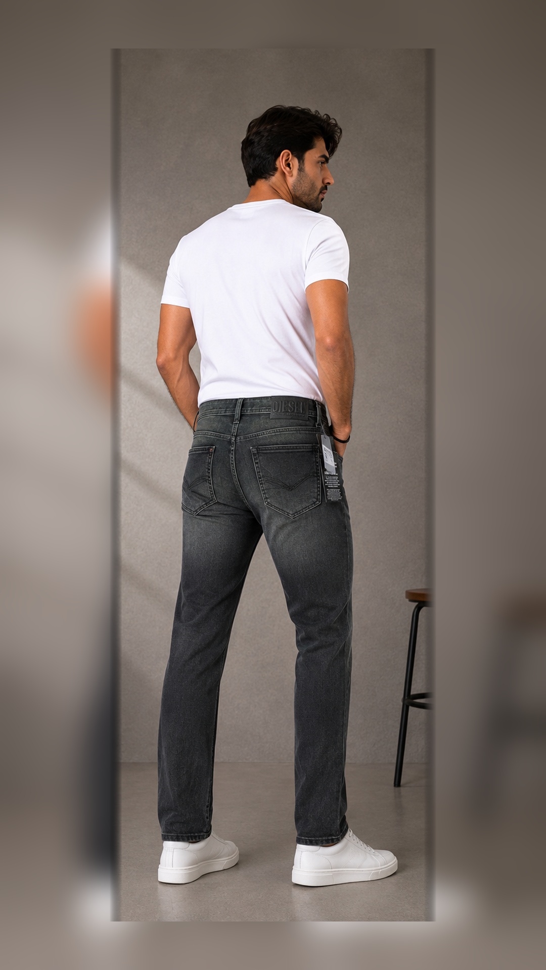 Beauty Art Men's Slim Fit Faded Charcoal Denim Jeans - Stretchable Casual Jeans