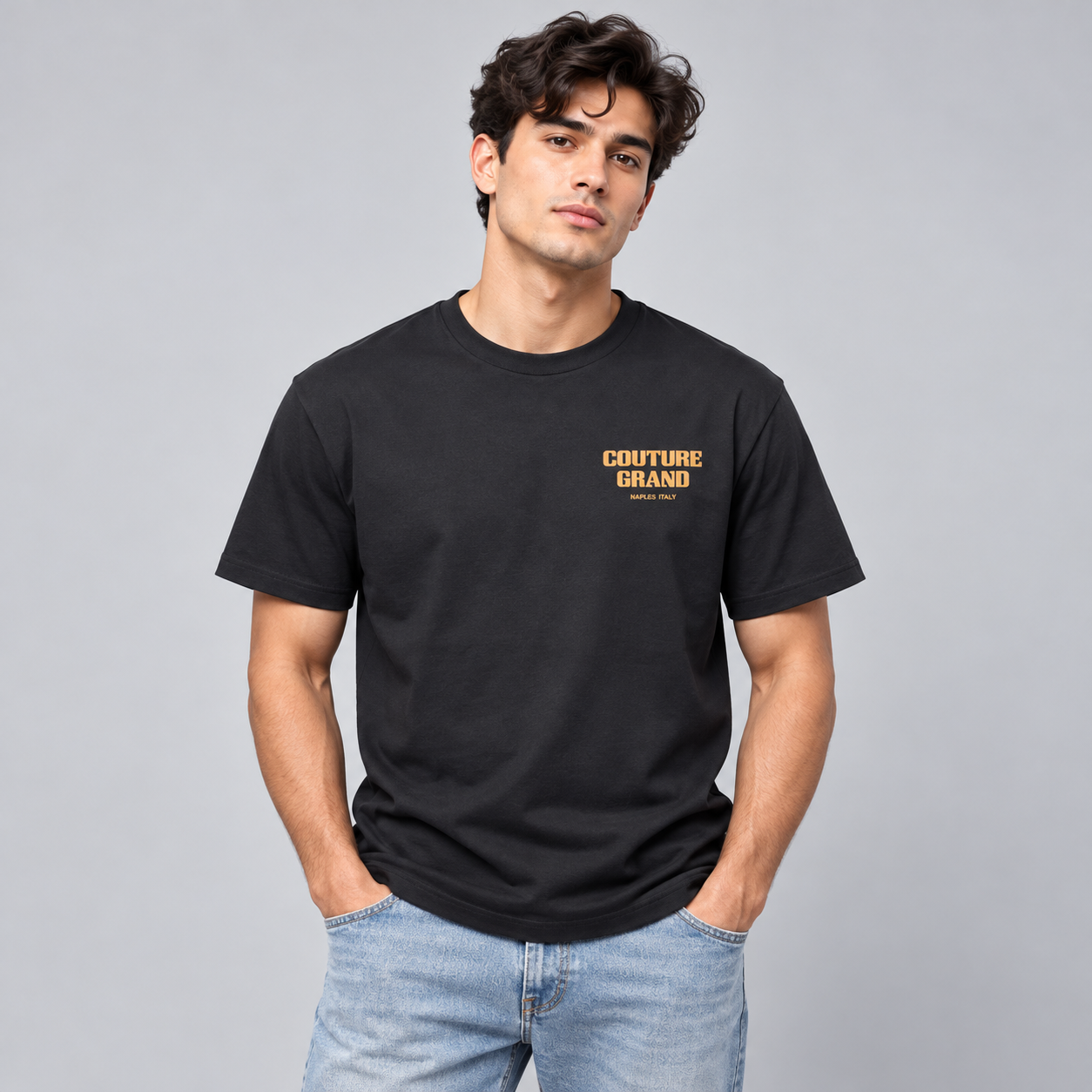 Goofups Couture Grand Naples Back Print T-Shirt - Black
