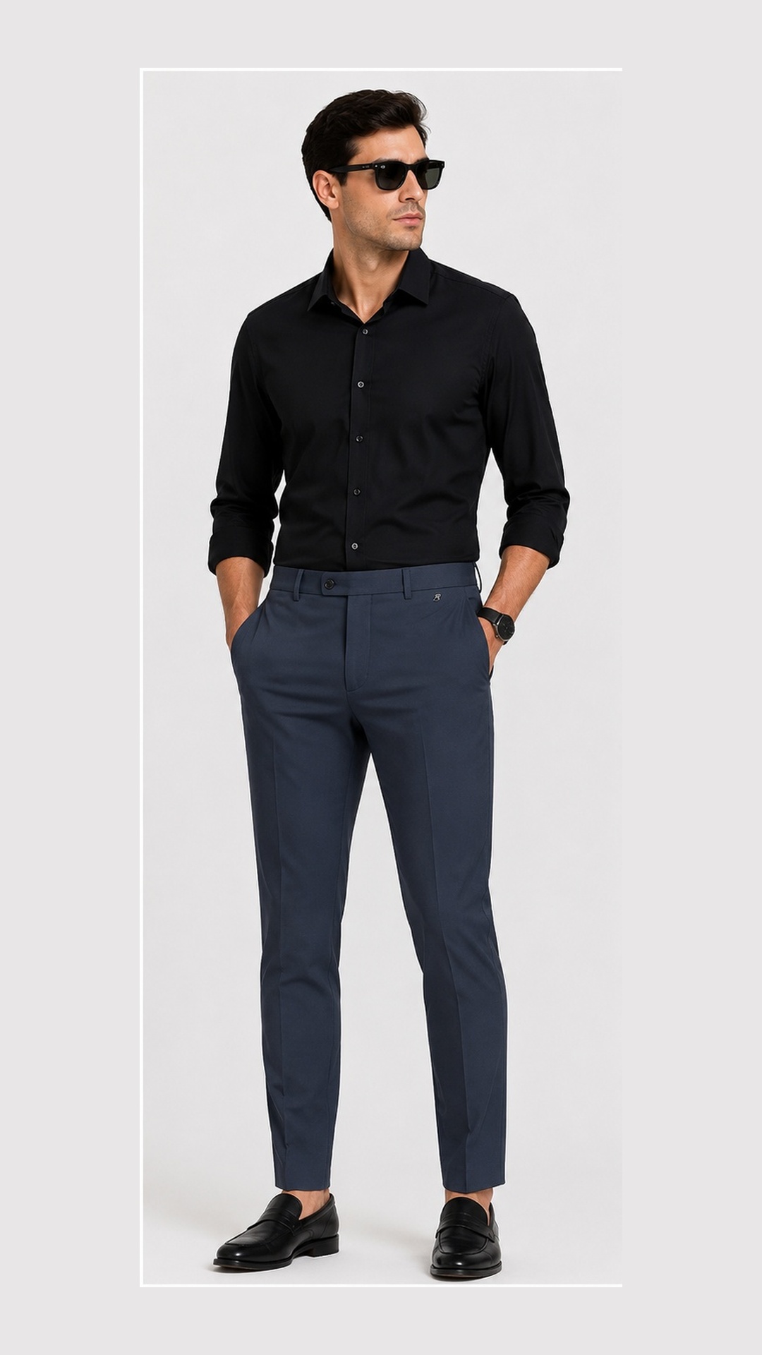 Beauty Art Men’s Everyday Regular Fit Trousers | Smart Casual Comfort Pants | Style 05