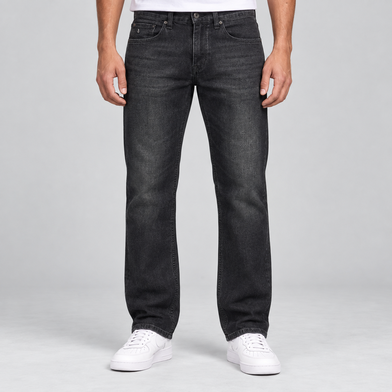 Gesture Men's Washed Black Washed Straight Fit Denim Jeans | Urban Casual Wear