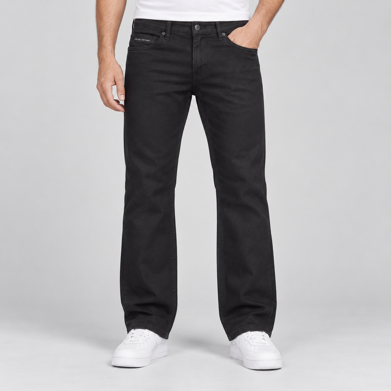 Gesture Men's Black Relaxed Straight Fit Denim Jeans | Modern Everyday Wear